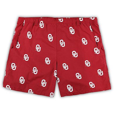 Men's Columbia Crimson Oklahoma Sooners Big & Tall Backcast II Allover Print Omni-Shade Shorts