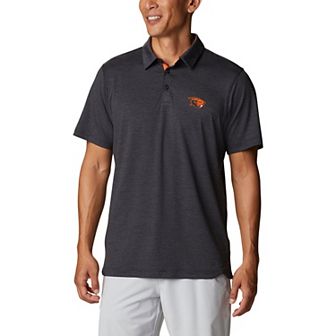 Men's Columbia Black Oregon State Beavers Tech Trail Omni-Shade Polo