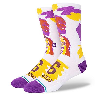 Men's Stance LeBron James Los Angeles Lakers Player Paint Crew Socks