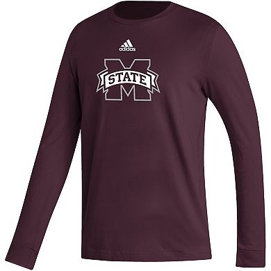 Men's adidas Maroon Mississippi State Bulldogs Locker Logo Fresh Long Sleeve T-Shirt