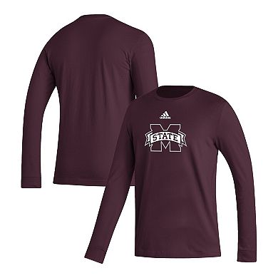 Men's adidas Maroon Mississippi State Bulldogs Locker Logo Fresh Long Sleeve T-Shirt