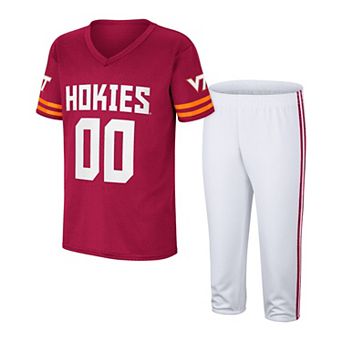 Youth Colosseum Maroon/White Virginia Tech Hokies Football Jersey & Pants Set