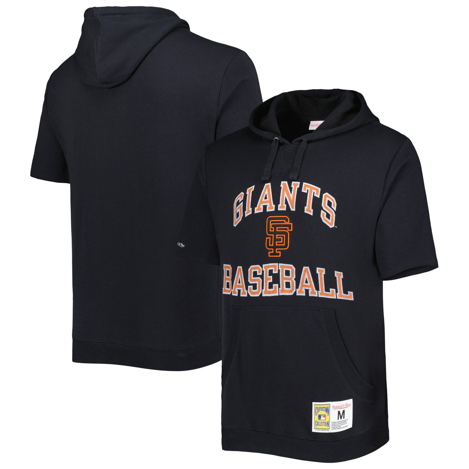 Men's Mitchell & Ness Royal New York Giants Washed Short Sleeve Pullover  Hoodie