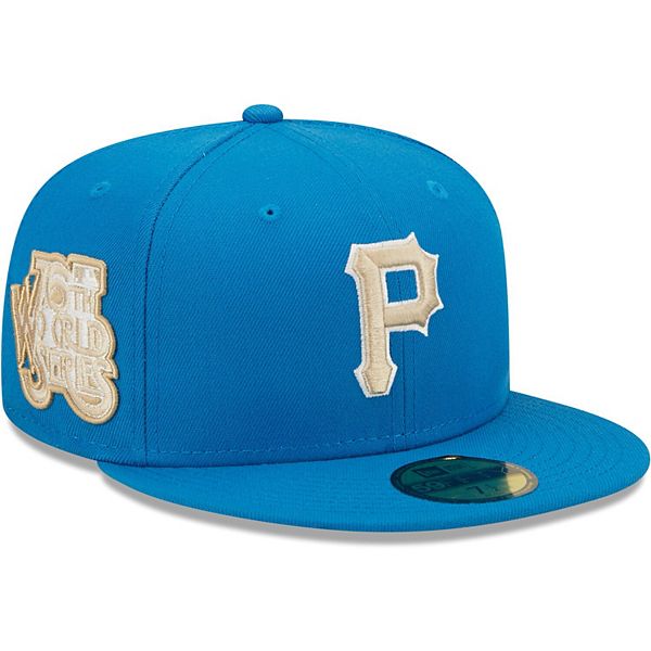 Pittsburgh Pirates Hat Cap Blue Black Brim New Era Adult 7 1/4 59Fifty Wool