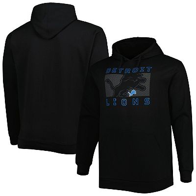 Men s Fanatics Branded Black Detroit Lions Big Tall Pop of Color Pullover Hoodie