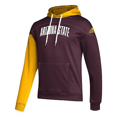 Men's adidas Maroon Arizona State Sun Devils Block Stadium Pullover Hoodie