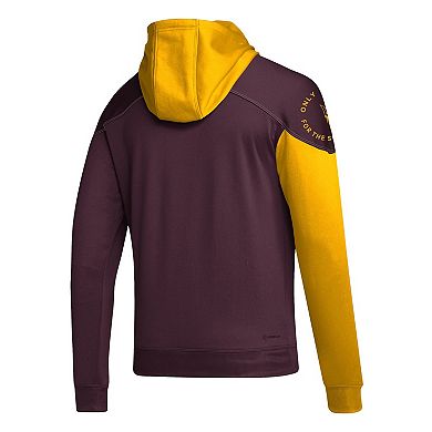Men's adidas Maroon Arizona State Sun Devils Block Stadium Pullover Hoodie