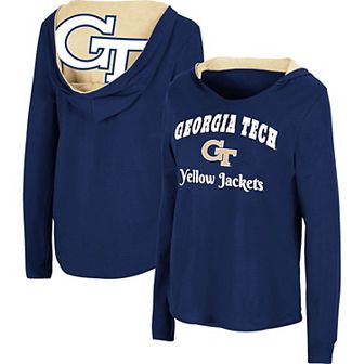 Women's Colosseum Navy Georgia Tech Yellow Jackets Catalina Hoodie Long Sleeve T-Shirt