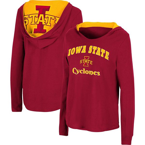 売れ筋商品|||コロシアム カットソー トップス レディース Women's Cardinal Iowa State Cyclones Catalina Hoodie Long Sleeve T-shirt Cardinal Women's Colosseum Cardinal Iowa State Cyclones Catalina