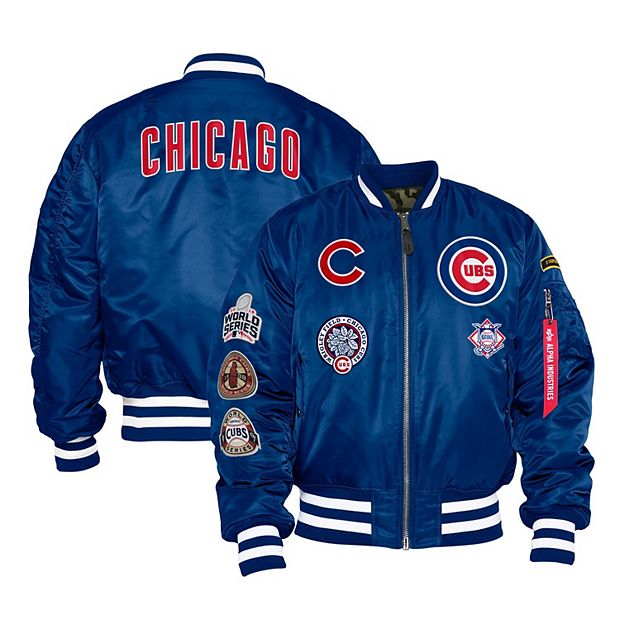 Chicago Cubs White and Royal Blue Varsity Jacket|Skinler