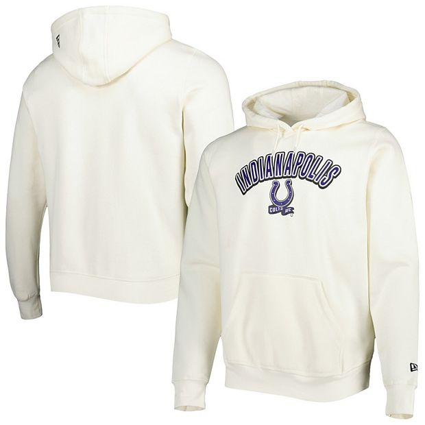 Men's New Era White Indianapolis Colts Sideline Chrome Pullover Hoodie