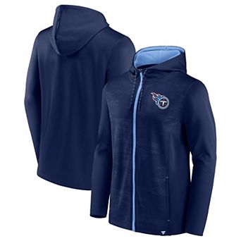 Men's Fanatics Branded Navy/Light Blue Tennessee Titans Ball Carrier Full-Zip Hoodie