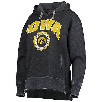 Women's Pressbox Black Iowa Hawkeyes Vintage Winnie Pullover Hoodie