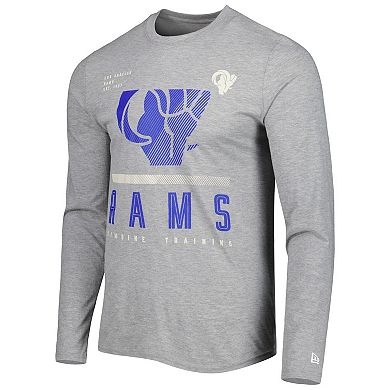Men's New Era Heathered Gray Los Angeles Rams Combine Authentic Red Zone Long Sleeve T-Shirt