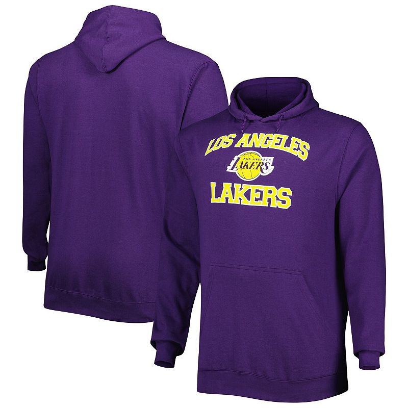 Mens Purple Los Angeles Lakers Big & Tall Heart & Soul Pullover Hoodie, Si