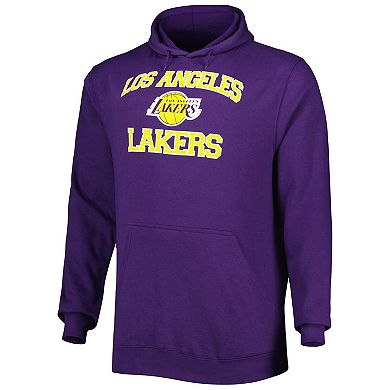 Men's Purple Los Angeles Lakers Big & Tall Heart & Soul Pullover Hoodie