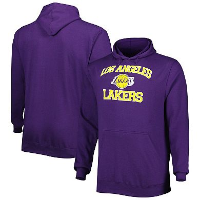 Men's Purple Los Angeles Lakers Big & Tall Heart & Soul Pullover Hoodie