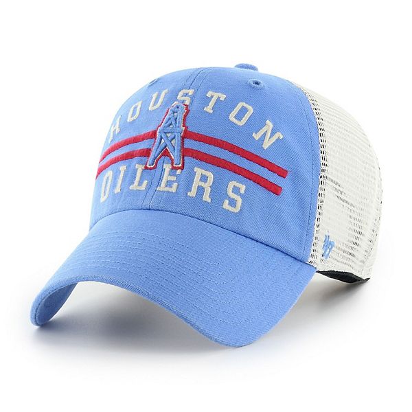 Men's '47 Light Blue Houston Oilers Highpoint Trucker Clean Up Snapback Hat