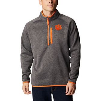 Men's Columbia Charcoal Clemson Tigers Canyon Point Omni-Shield Raglan Half-Zip Top