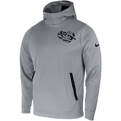 Men's Nike Gray LSU Tigers 2-Hit Performance Pullover Hoodie