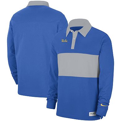 Men's Nike Blue UCLA Bruins Striped Long Sleeve Polo