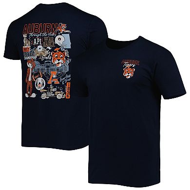 Men's Navy Auburn Tigers Vintage Through the Years 2-Hit T-Shirt