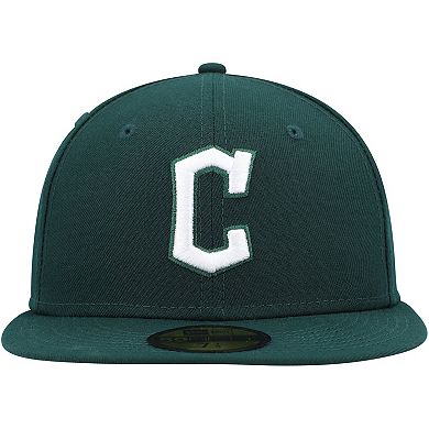Men's New Era Green Cleveland Guardians White Logo 59FIFTY Fitted Hat