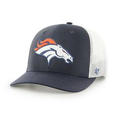 Men's New Era Khaki/White Denver Broncos Happy Camper A-Frame Trucker 9FORTY Snapback Hat