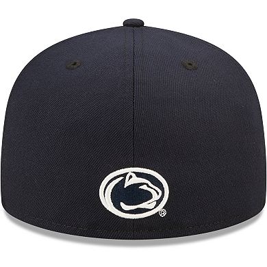 Men's New Era Navy Penn State Nittany Lions Script Original 59FIFTY Fitted Hat