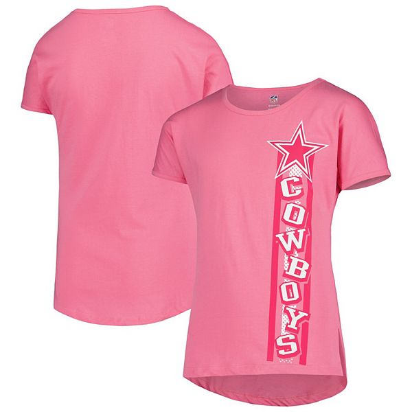 Girls Youth Pink Dallas Cowboys Fair Catch Dolman T-Shirt