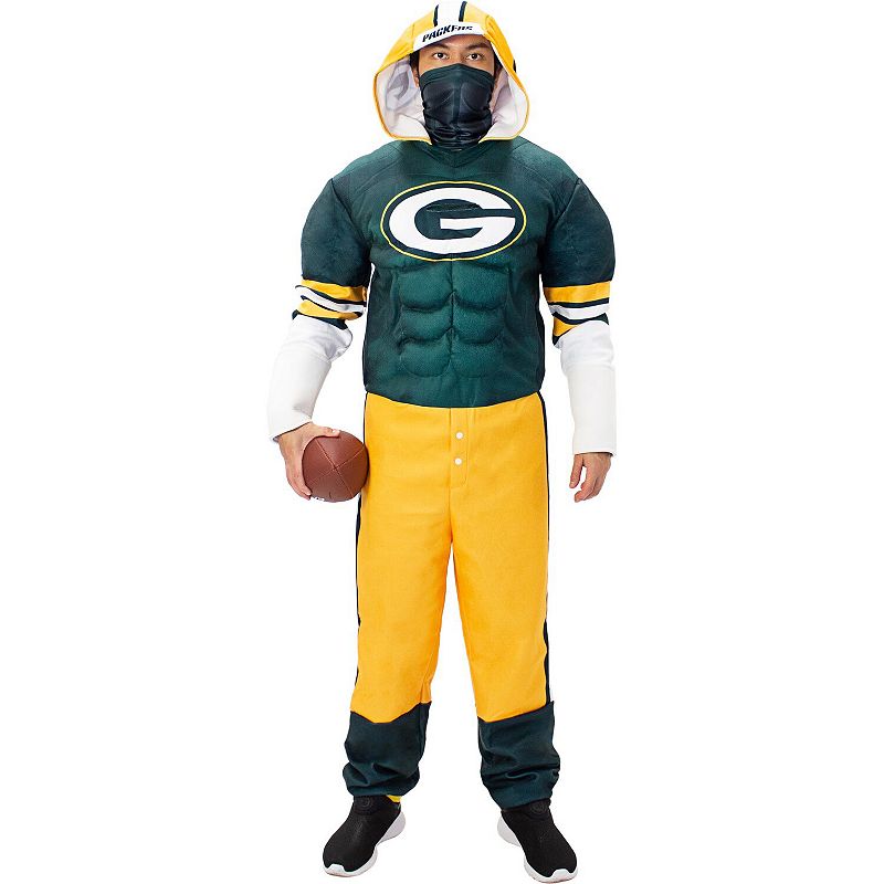 Mens Green Green Bay Packers Game Day Costume, Size: Small