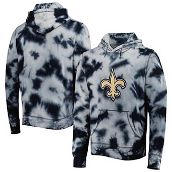 Men's New Era Black New Orleans Saints Team Tie-Dye Pullover Hoodie