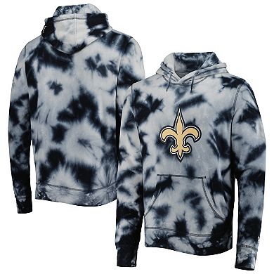 Men's New Era Black New Orleans Saints Team Tie-Dye Pullover Hoodie
