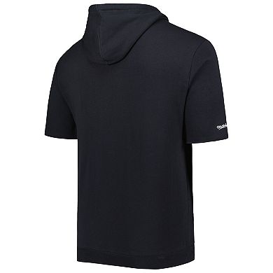 Men's Mitchell & Ness Black Las Vegas Raiders Washed Short Sleeve Pullover Hoodie