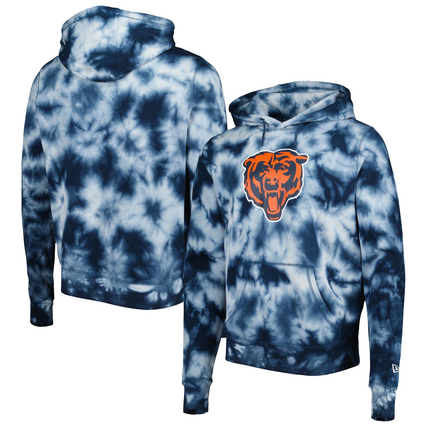 Men's Mitchell & Ness Heathered Gray Chicago Bears Allover Print Fleece  Pullover Sweatshirt 