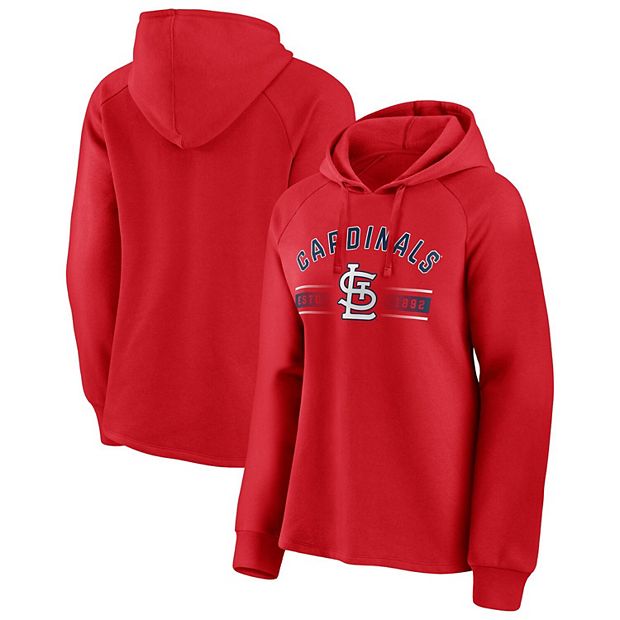 Women's Fanatics Branded Red St. Louis Cardinals Perfect Play Raglan Pullover Hoodie