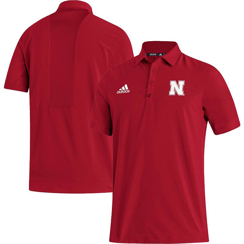 Mens adidas Scarlet Nebraska Huskers Coaches Polo, Size: Small, Red