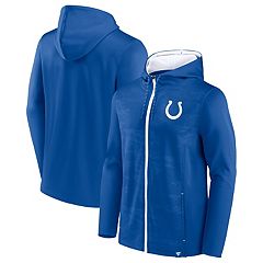 Men's '47 Royal Indianapolis Colts Throwback Lacer Pullover Hoodie Size: Extra Large