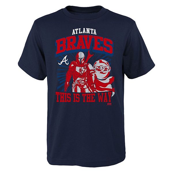 Youth Navy Atlanta Braves Star Wars This is the Way T-Shirt