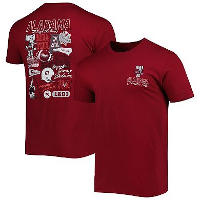 Men's Crimson Alabama Crimson Tide Vintage Through the Years 2-Hit T-Shirt