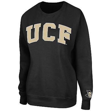 Women's Colosseum Black UCF Knights Campanile Logo Pullover Sweatshirt