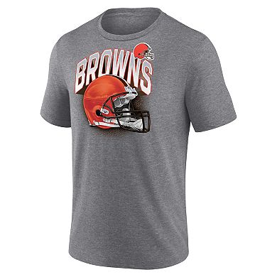 Men's Fanatics Branded Heathered Gray Cleveland Browns End Around Tri-Blend T-Shirt