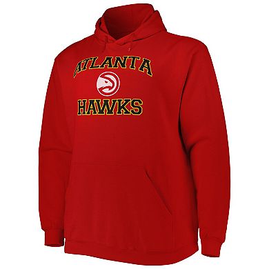 Men's Red Atlanta Hawks Big & Tall Heart & Soul Pullover Hoodie