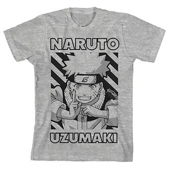 Boys 8-20 Naruto Uzumaki Grayscale Graphic Tee