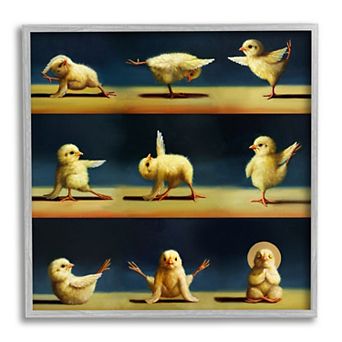 Stupell Home Decor Yoga Chicks Stretching Exercise Framed Wall Art