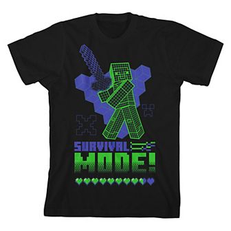 Boys 8-20 Minecraft Neon Violet Graphic Tee