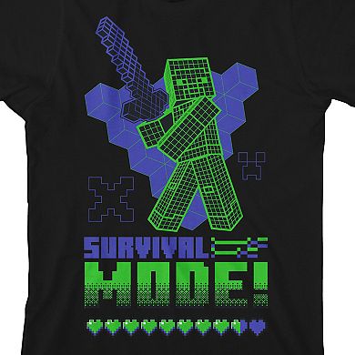 Boys 8-20 Minecraft Neon Violet Graphic Tee