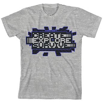 Boys 8-20 Minecraft Create Explore Graphic Tee