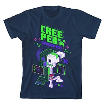 Boys 8-20 Minecraft Creeper Distortion Graphic Tee