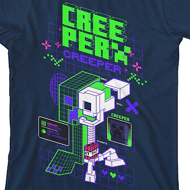 Boys 8-20 Minecraft Creeper Distortion Graphic Tee